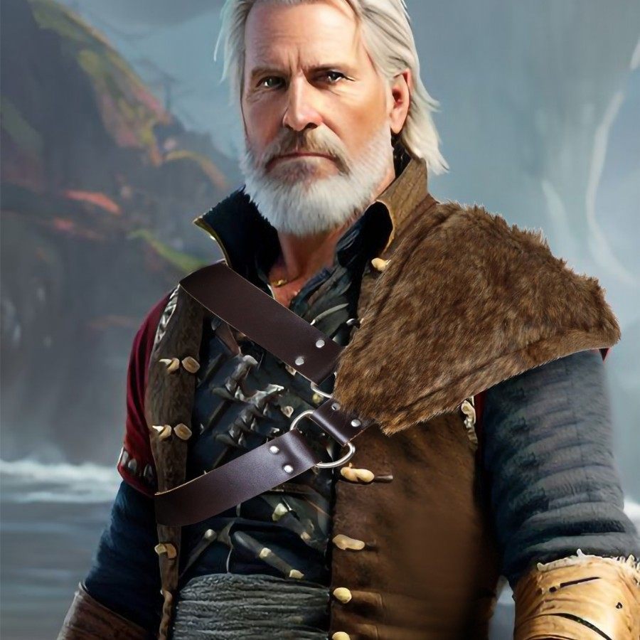 霍比特人维京民族胸前肩带皮带万圣节cos服饰装扮毛毛皮草披肩