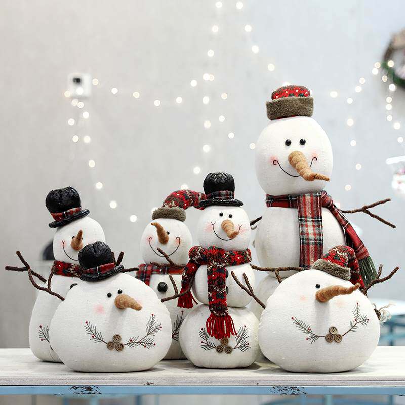 Christmas Plush Doll White Snowman Little Fatty Snowman Doll