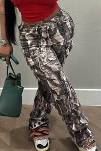 休闲宽松直筒高腰叠袋多色长裤 camouflage 时尚 2023新款 pants