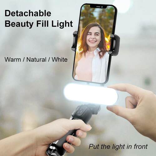 Gimbal Stabilizer Selfie Stick Tripod with Fill Light