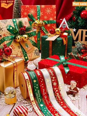 Christmas wrapping paper silk ribbon Gift decoration Ribbons