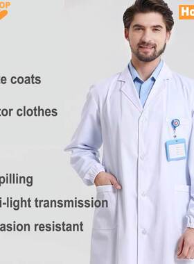 White coat Lab coat Doctor clothes laboratory coat Long slee