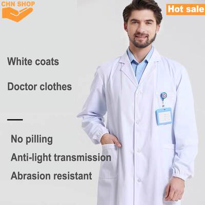 White coat Lab coat Doctor clothes laboratory coat Long slee