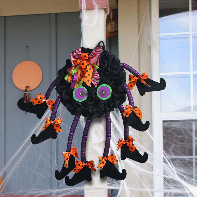 Creative Halloween Wreath Multi Legged Spider Door Hanger
