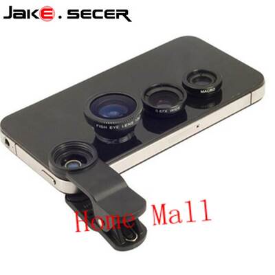 Fisheye Lens 3 in 1 mobile phone lenses fish eye +wide angle