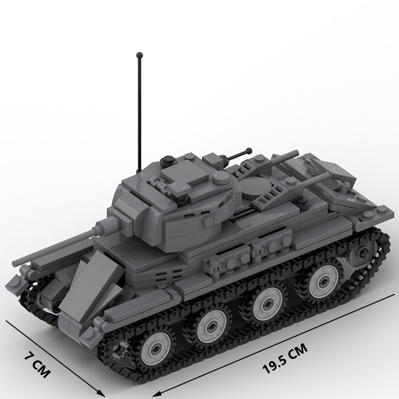 二战苏联军B-T7轻型坦克积木玩具