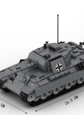 MOC创意二战军事德国军豹式G型坦克战车火炮武器拼装积木模型玩具