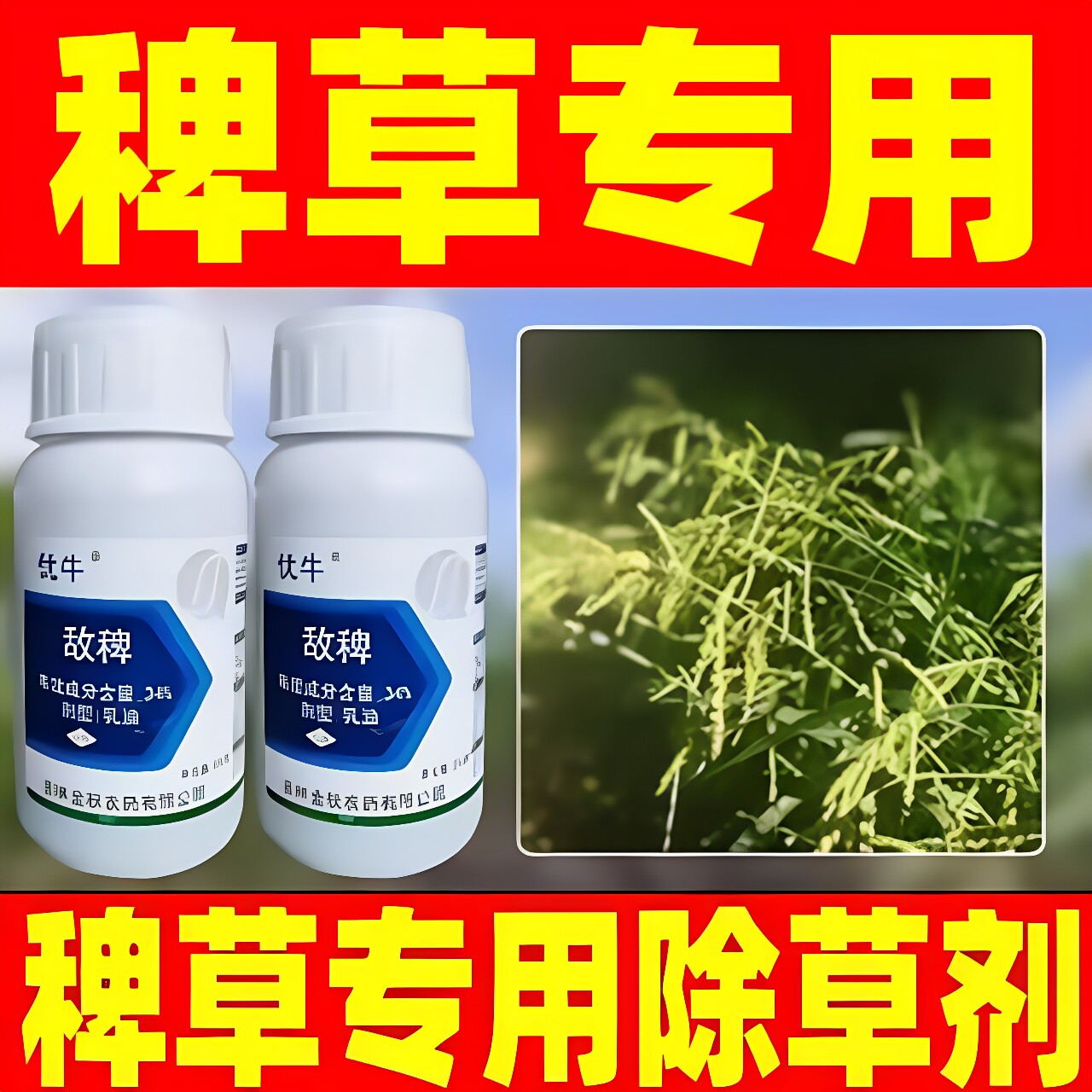 水稻苗后专用除草剂34%敌稗稗草专除水稻田除杂草农药正品优牛