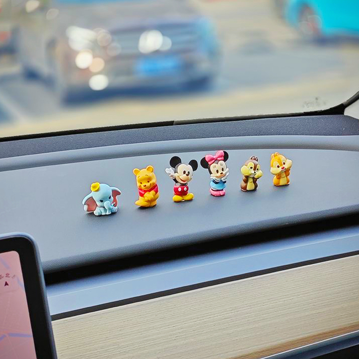 迪士尼汽车屏幕小摆件车载中控显示屏可爱玩偶车内显示器卡通公仔