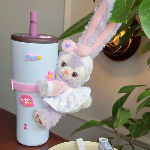 可爱毛绒兔子杯套保温杯套车载杯套水杯套防滑防摔保护套女生礼物