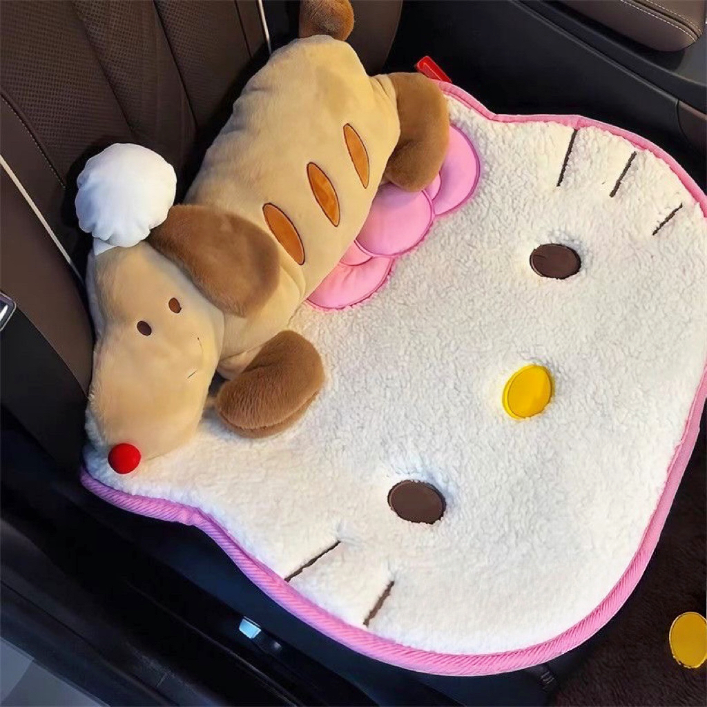 超可爱hello kitty汽车坐垫脚垫驾驶通用凯蒂猫周边车载脚踏地毯