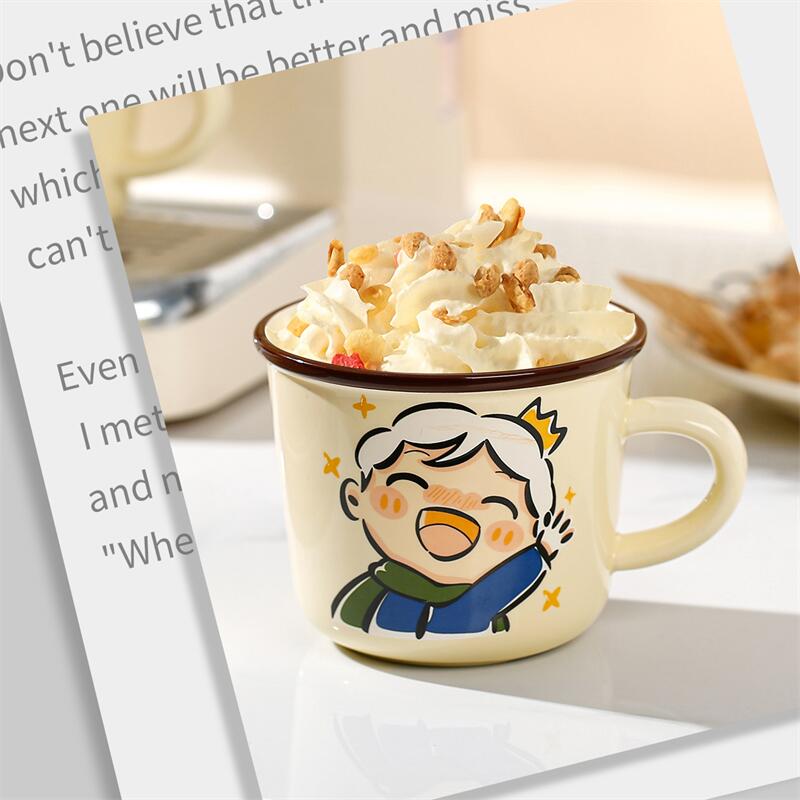 可爱卡通马克杯带盖勺高颜值