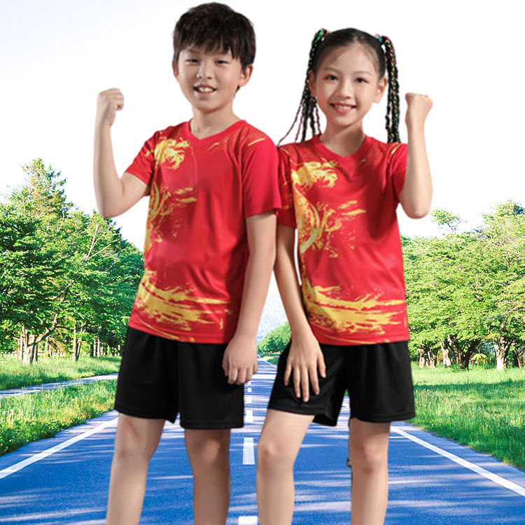 羽毛球服龙图案亲子装学生速干