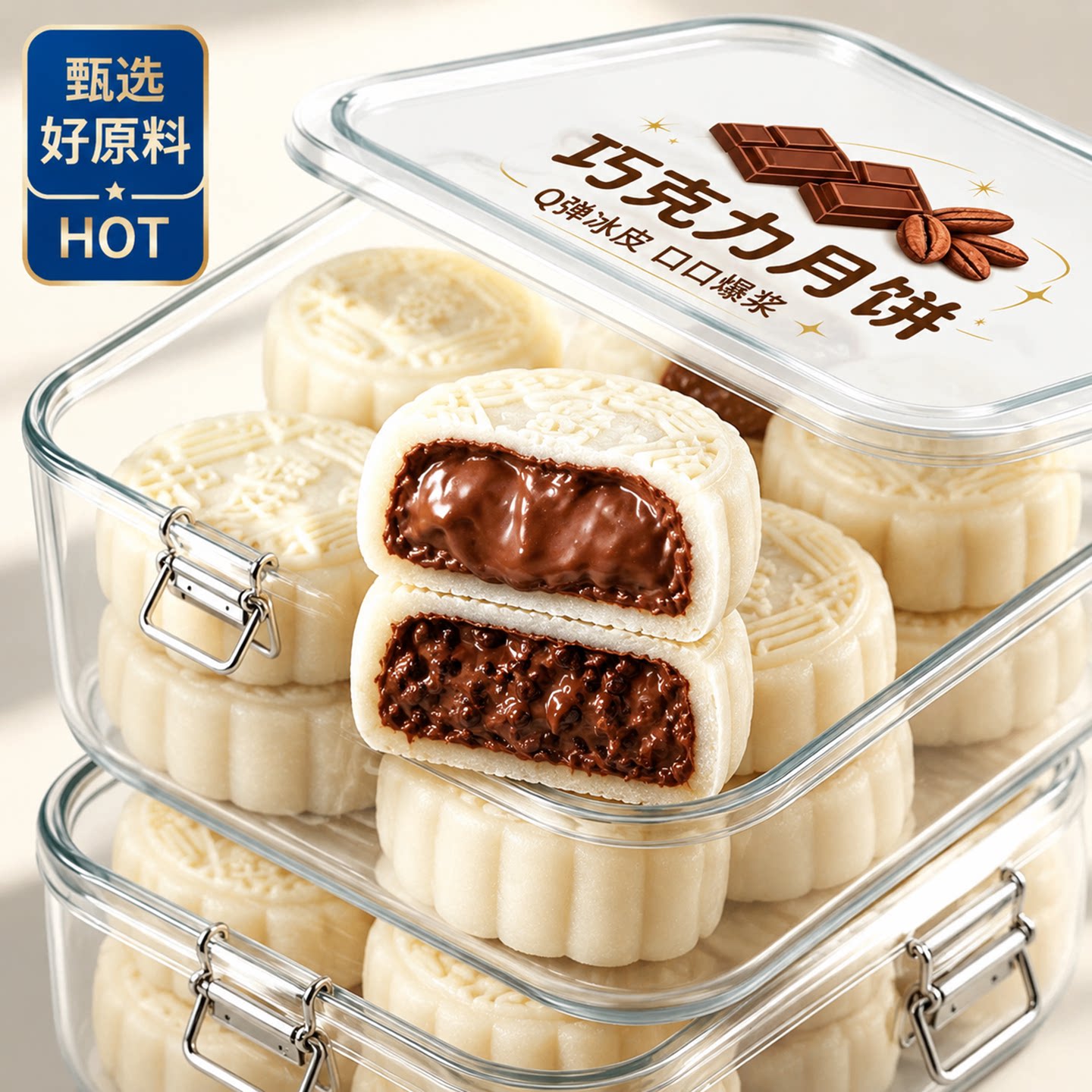 巧克力味冰皮月饼中秋节礼品批发