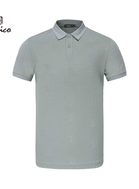 【商场同款】Lavico/朗维高男士休闲新商务灰绿色POLO翻领短袖T恤