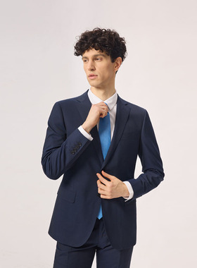 【婚庆系列】Lavico朗维高绵羊毛桑蚕丝混纺男士婚礼西服商务宴会