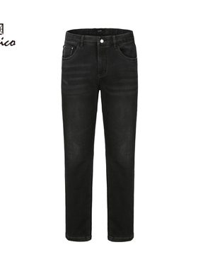 【商场同款】Lavico/朗维高男士秋冬款时尚黑灰色棉质混纺牛仔裤