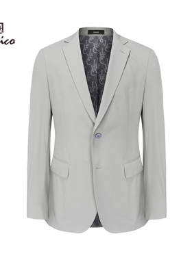 【商场同款】Lavico/朗维高男士时尚生活灰绿色肌理纹休闲西服男