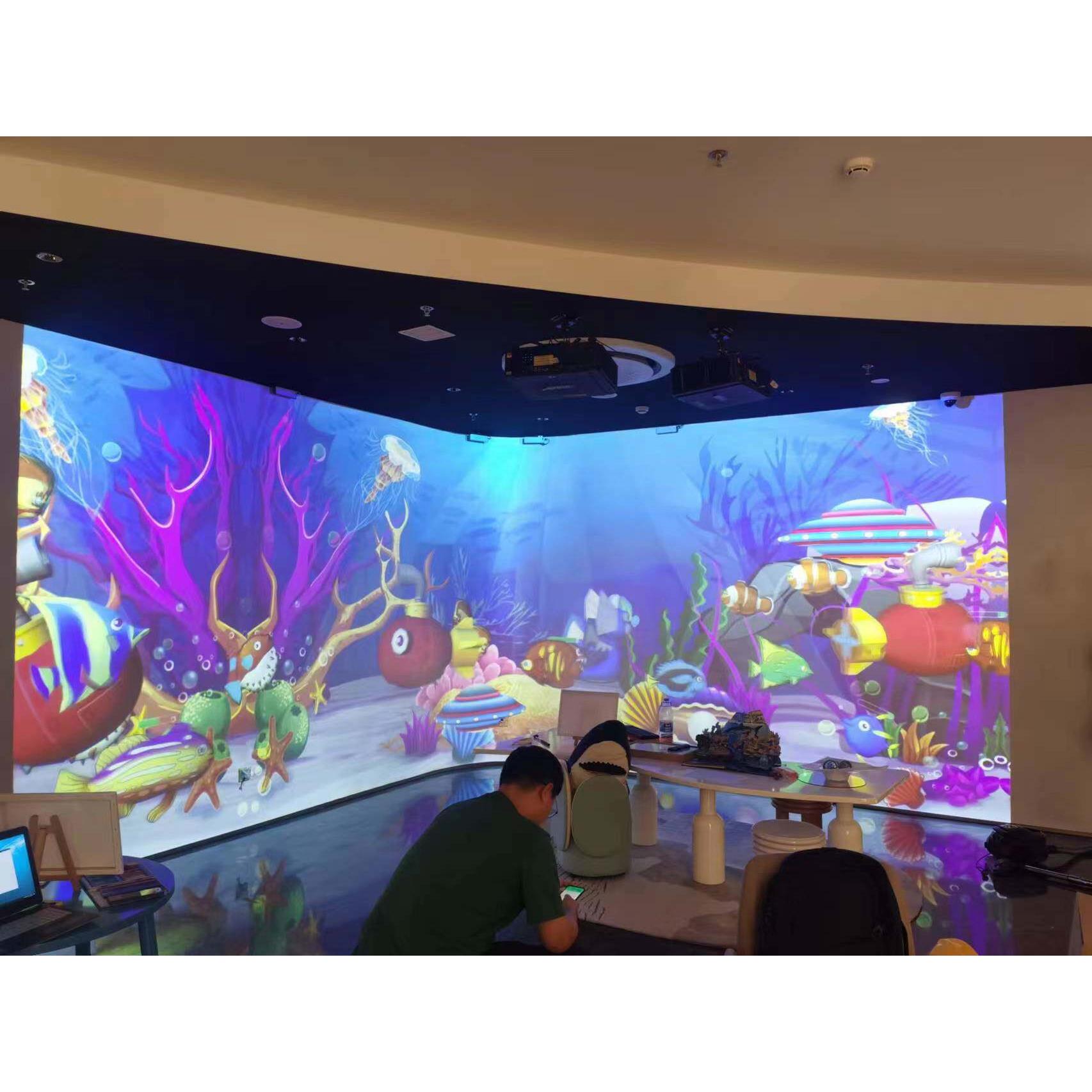 触控互动投影解决方案餐厅宴会厅墙地面投影设计安装一站式服务
