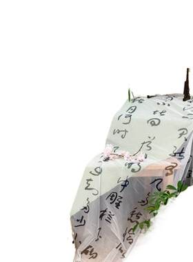 夏季中式茶歇布置桌布甜品台装饰台布巴厘纱褶皱布芝士桌旗新中式