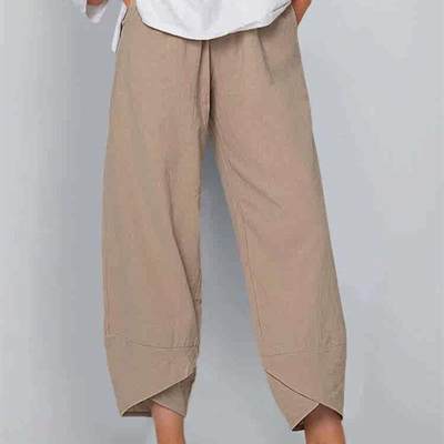 Solid color loose casual straight leg pants for