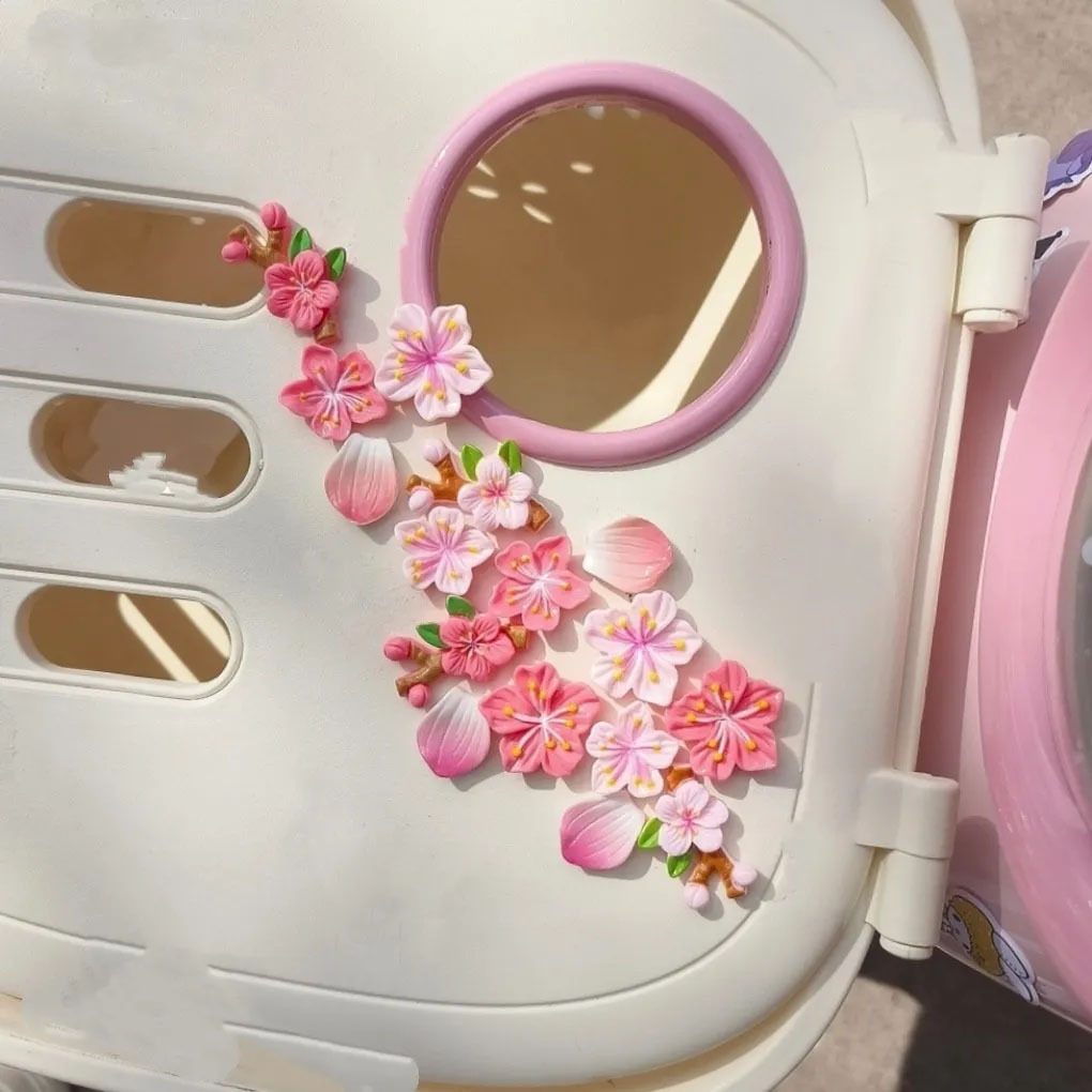 【下单立减50】3d立体桃花车贴汽车电动车花朵装饰贴无痕点胶