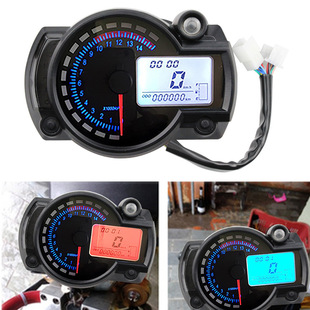 摩托车配件通用液晶仪表 越野车双色可调转速电子数字里程显挡表