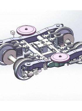 X1747-CRH2型动车组拖车转向架（SW三维模型）【SW2016】