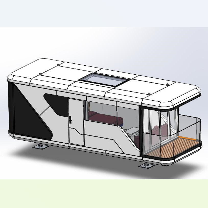 X1564-9米民宿太空舱SW三维模型设计3D图纸solidworks建模素材