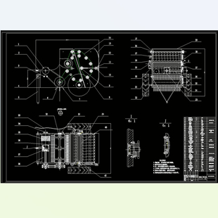 饲草 11张CAD图 牧草卷辊式 说明 打捆机设计 X1519