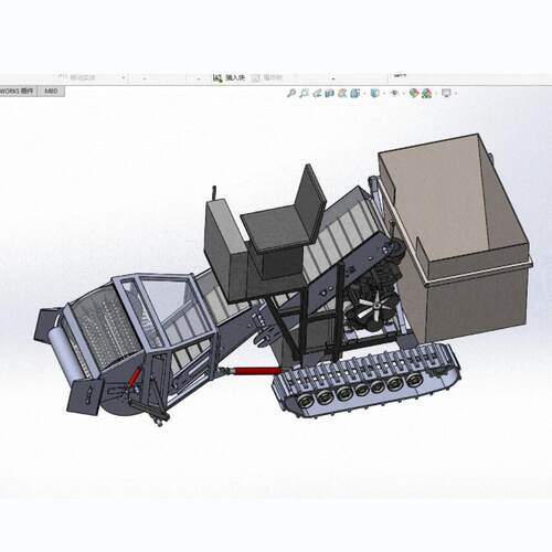 X1623-小型辣椒收获机三维设计SW模型图纸solidworks建模3D图