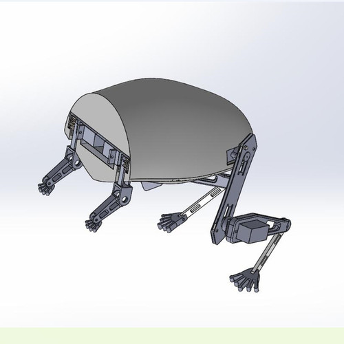 X1505-仿生青蛙跳跃机器人三维SW模型+CAD图纸+建模SolidWorks