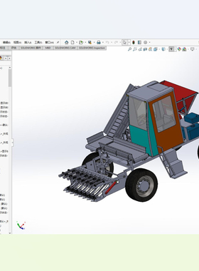 X1600-蒜薹采摘机 蒜苔采摘机设计三维图SW模型SolidWorks建模