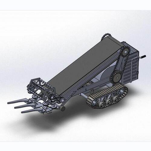 X1624-菠菜收割机三维SW模型3D图纸收获机设计solidworks建模