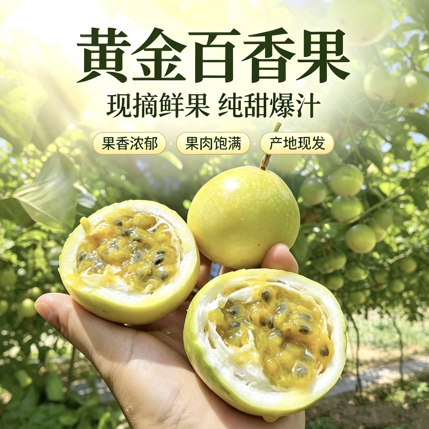 广东梅州现摘新鲜黄金百香果