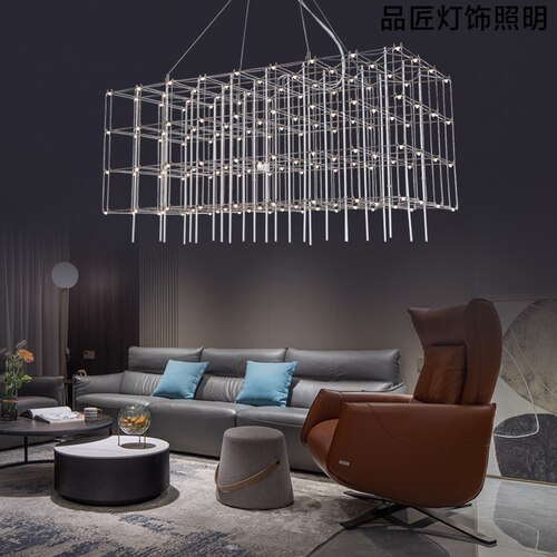 酒店大堂吊灯光立方复式别墅挑高客厅网红餐厅售楼处店铺商用灯具