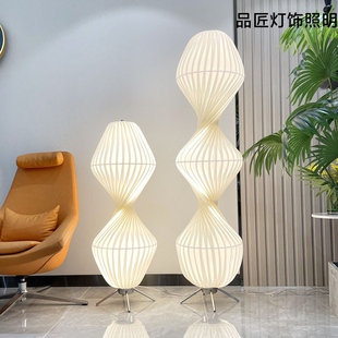 螺旋蚕丝落地灯 侘寂风日式ins卧室客厅沙发边中古赤贫设计感客厅