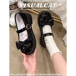 2026新款百搭学院风蝴蝶结玛丽珍鞋女厚底增高jk小皮鞋配裙子单鞋