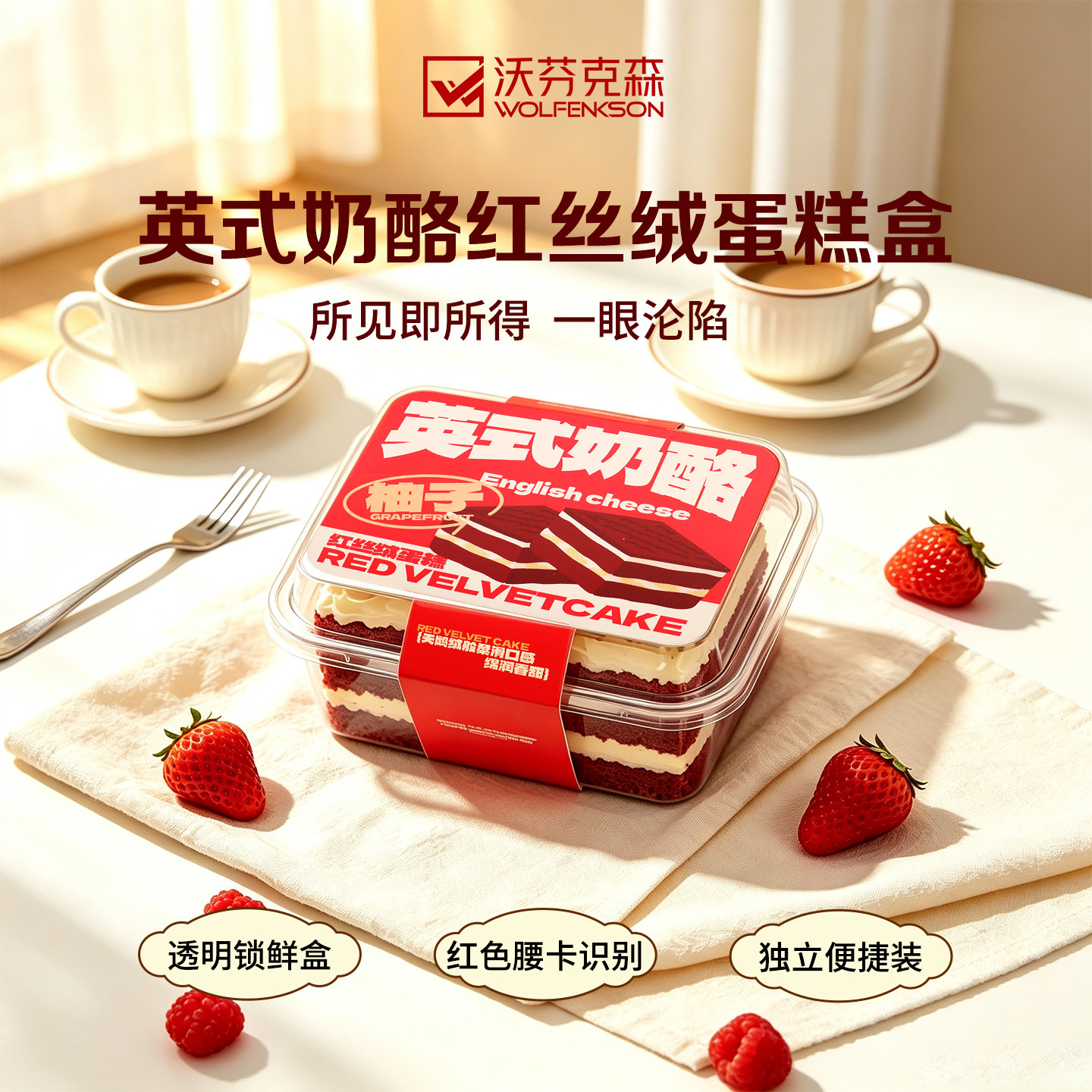 英式奶酪红丝绒蛋糕包装盒