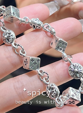 K罗心复古手链十字架中性冷淡风