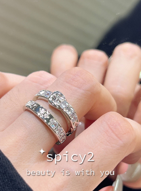 复古满钻锆石戒指小众高级感