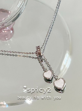 经典爱心白贝母高级感项链锁骨链