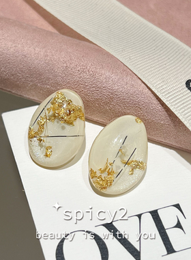 spicy2 复古金属色几何不对称耳环小众银河气质高级感百搭耳环女