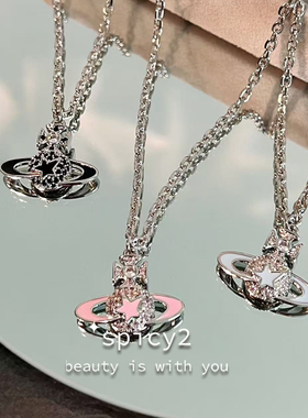 小众Y2K辣妹高级感土星项链轻奢