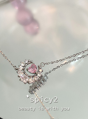 小众月亮爱心高级感项链甜妹轻奢