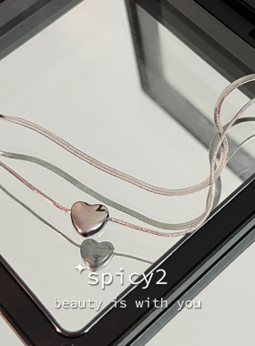 欧美ins冷淡风爱心蛇骨锁骨链