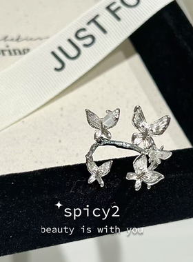 新中式清冷感蝴蝶开口戒立体蝴蝶