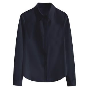 秋冬长袖黑色衬衫女200斤胖MM大码OL工作服修身显瘦职业正装衬衣