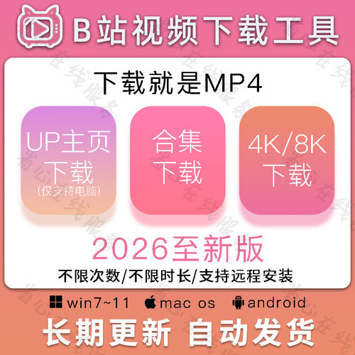 b站视频专用下载工具哔站4k高清视频素材批量下载mp4软件bilibili