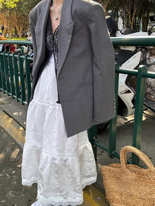 绝绝子~设计师自留款~进口羊毛西装外套女高端时尚廓形开衫夹克潮